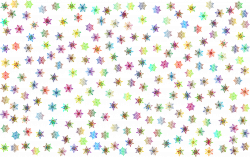 Clipart - Prismatic Snowflakes Pattern 3 No Background