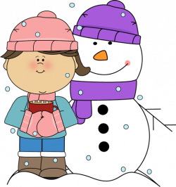Girl Drinking Cocoa with Snowman Clip Art - Girl Drinking ...