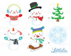 Snowman clipart - christmas clipart - winter clipart - 16085 ...