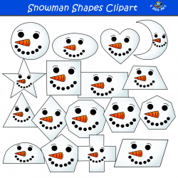 2D Snowman Shapes Clipart Graphics Set | Clipart 4 School ...