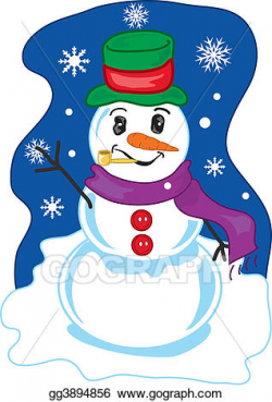 Stock Illustration - Winter snowman. Clipart Drawing ...