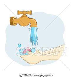 Clip Art Vector - Washing hands with soap. Stock EPS ...