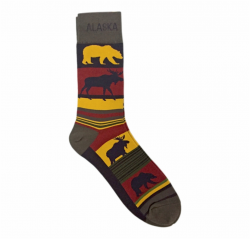 Moose & Bear Stripe Men's Socks - Sock Free PNG Images ...