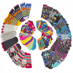 Random Socks (5-Pack Men's or Women's, 12-Pack Boy's or Girl's)