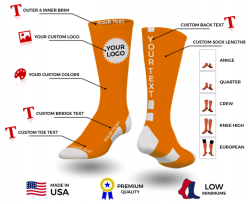 Buy Custom Soccer Socks Available In Your Team Colors, Logo and Text ...