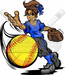 Fastpitch Softball Clipart Vector Clipart Image