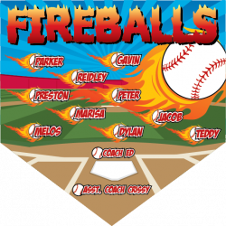 Fireballs Custom Home Plate Banner - Custom Baseball / Softball Home ...