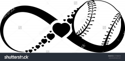 Infinity Symbol With A Softball Or Baseball In The Right ...
