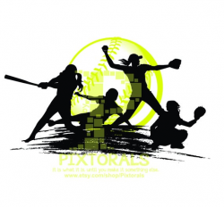 Softball Players Vector! PNG, JPG (high res) and EPS, pdf, svg, Sports,  Softball Clipart, Softball Tee logo
