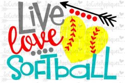 Softball svg, Live love softball, softball clipart, softball ...