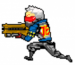 Soldier 76+ Golden Gun | Pixel Art Maker