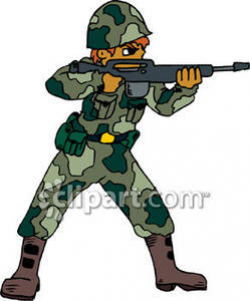 Soldier Dressed In Camouflage Fatigues - Royalty Free ...