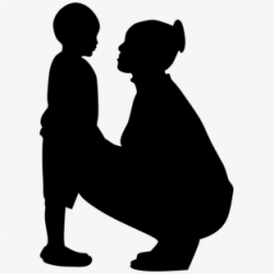 Mother And Son Silhouette - Mom And Child Silhouette #90225 ...