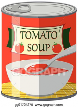 EPS Vector - Canned food for tomato soup. Stock Clipart ...