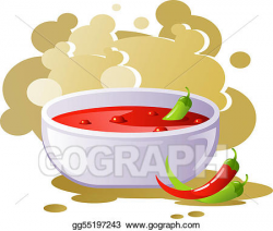 Clip Art Vector - Spicy chili soup. Stock EPS gg55197243 ...