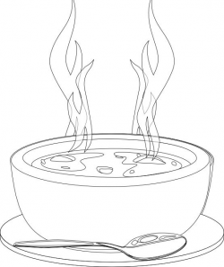A Bowl Of Soup That Warms Coloring Pages - Food Coloring ...