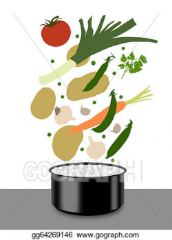 Clip Art - Vegetables soup cooking. Stock Illustration ...