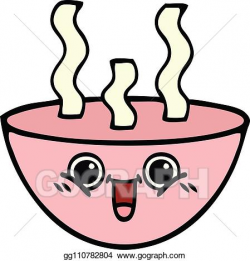 EPS Illustration - Cute cartoon bowl of hot soup. Vector ...