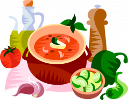 Spanish Cuisine Gazpacho - Vector Image