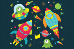 Outer space clipart ~ Illustrations ~ Creative Market