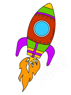 Rocket in space clipart | Coloring Page