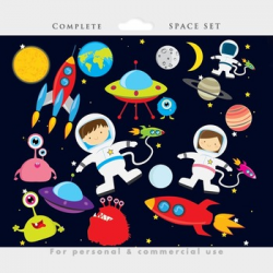 Space clipart - astronaut clip art, UFOs, aliens, spaceship, rocket ...