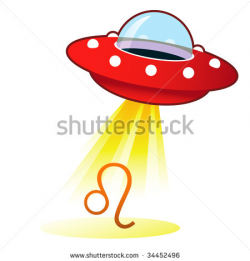 A Cartoon Alien Spaceship with Beam of Light - Clip Art Bay