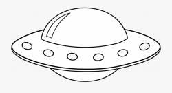 Spaceship Clipart Black And White - Ufo Cartoon Black And ...
