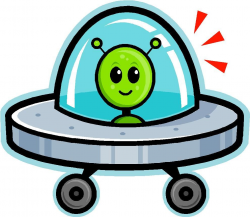 Cartoon Spaceship | Cartoon image of a green martian in a ...