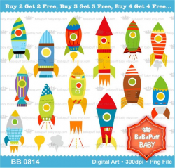 Spaceship Rockets Clip Art ---- Personal and Small ...
