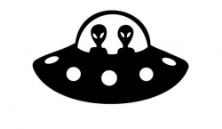 Alien Spaceship UFO Vinyl Decal Sticker (BLACK)