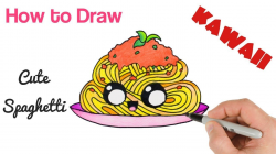 How to Draw Spaghetti Pasta Cute Kawaii Food Drawing ...