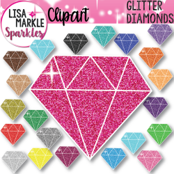 Diamond Clipart with Glitter | Lisa Markle Sparkles Clipart ...