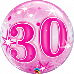 30 Pink Starburst Sparkle Balloon - Balloon Boutique