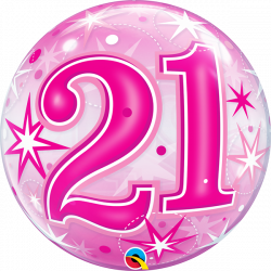 21 Pink Starburst Sparkle Balloon - Balloon Boutique