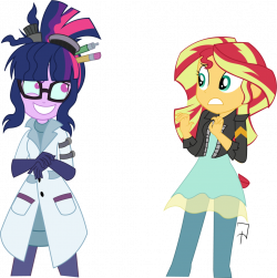 1614217 - artist:princessfireshiner, duo, equestria girls, grin, mad ...