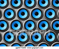 Stock Illustration - Blue speakers wall. Clipart Drawing ...