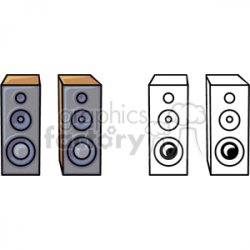 set of cartoon speakers clipart. Royalty-free clipart # 147088
