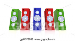 Stock Illustration - Colored speakers. Clipart Illustrations ...