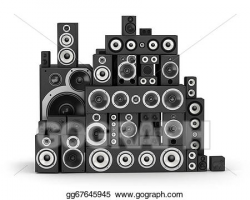 Drawing - Speakers set. Clipart Drawing gg67645945 - GoGraph