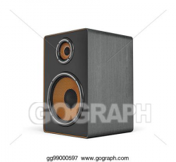 Stock Illustration - 3d rendering of a large black stereo ...