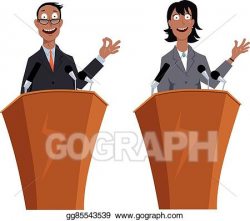 Vector Art - Public speakers characters. Clipart Drawing ...