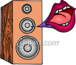 A Singing Mouth and a Speaker - Royalty Free Clipart Picture