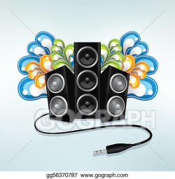 Vector Stock - Music speakers in party mode. Stock Clip Art ...