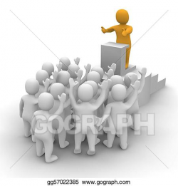 Stock Illustration - Leader speaking to audience. 3d ...