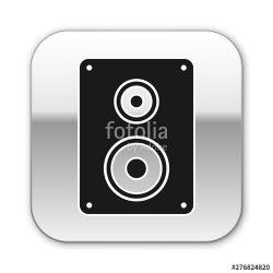 Black Stereo speaker icon isolated on white background ...