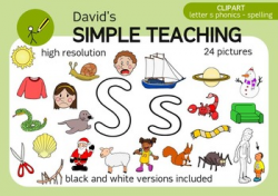 Letter S phonics - spelling clipart with free preview
