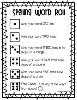 Spelling Word Roll - Word Work / Word Study Center ...