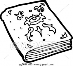 Clip Art Vector - Cartoon magic spell book. Stock EPS ...