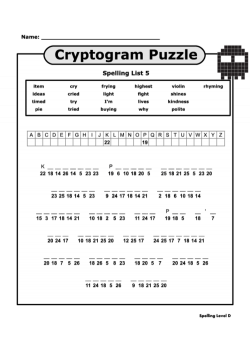 Spelling List 5 Puzzle | Pinterest | Worksheets, Spelling worksheets ...